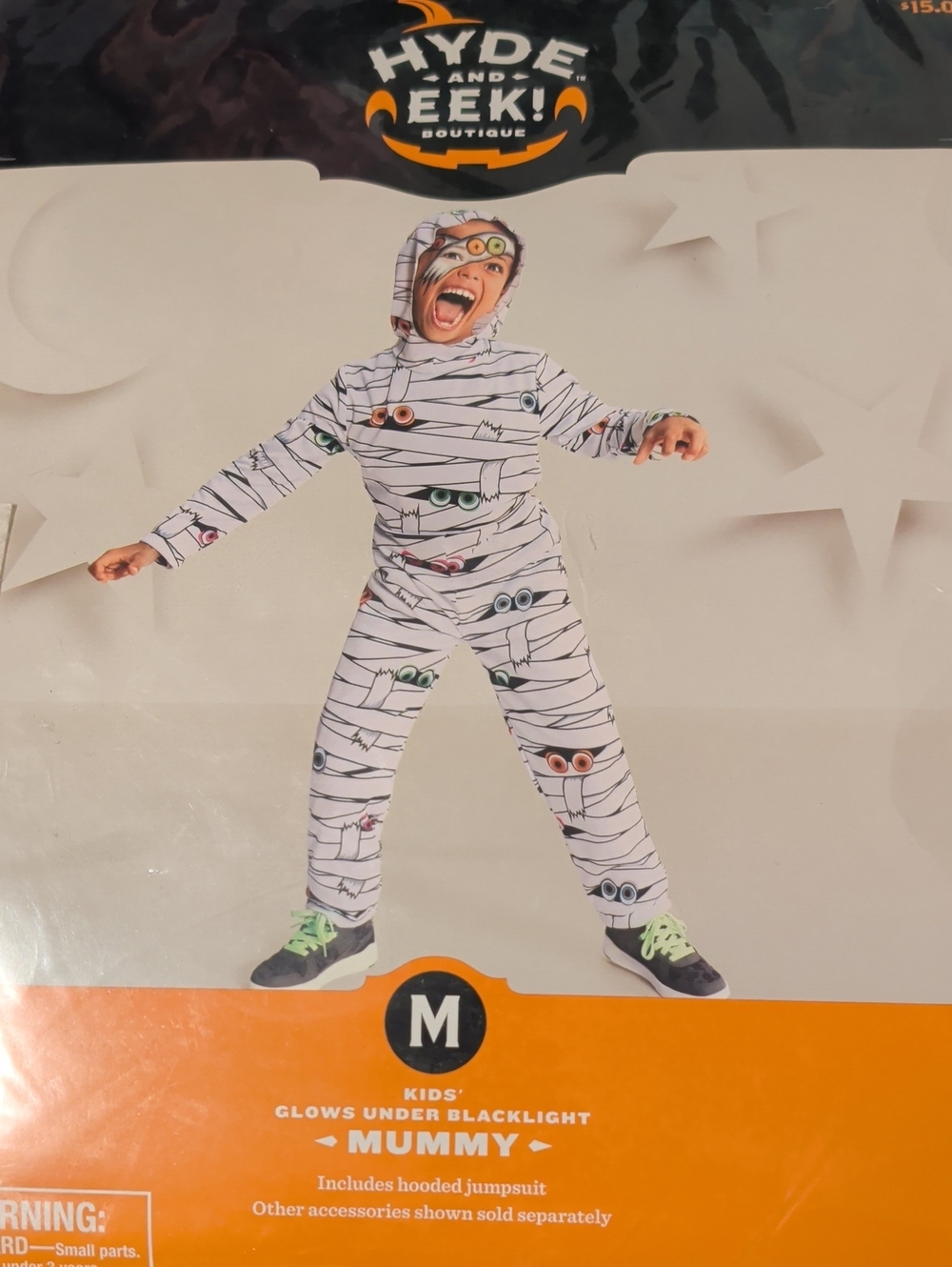 Hyde & Eek! Kids' White Mummy Hooded Jumpsuit Costume